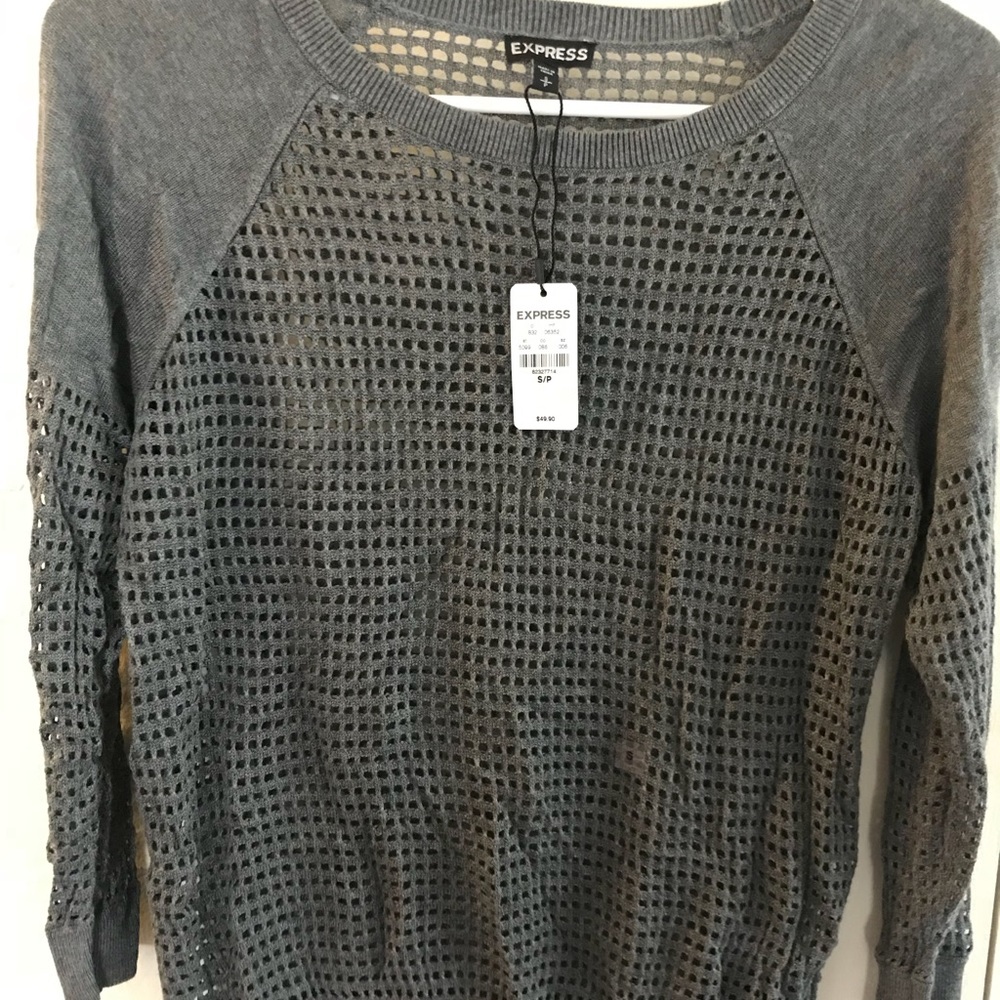 Gray knit sweater
